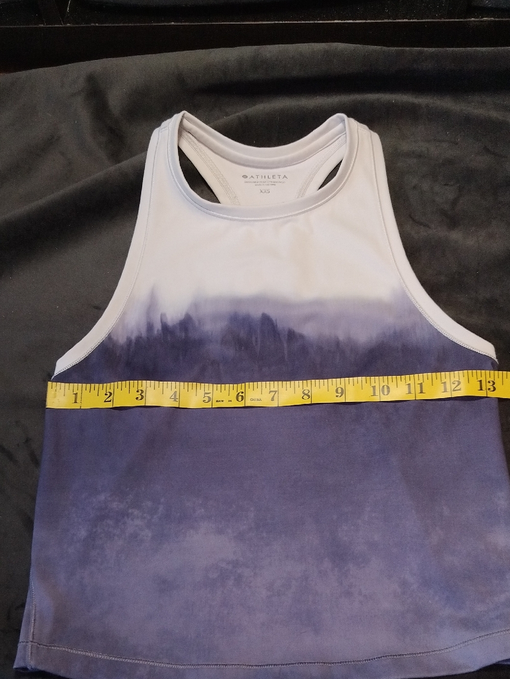 Athleta White Ombre Racerback Crop Workout/Sports Tank - XS - Picture 5 of 7